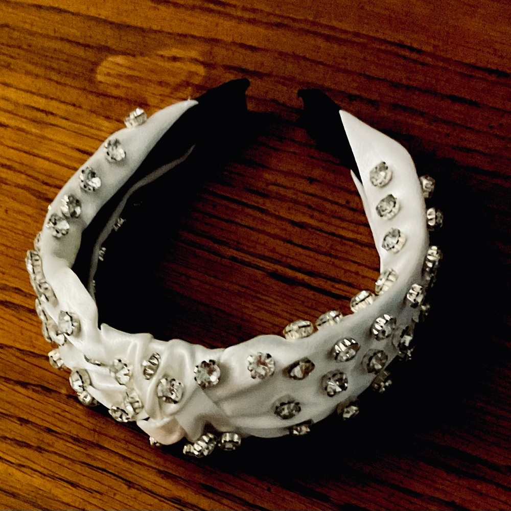 NEW White Rhinestone Embellished Headband